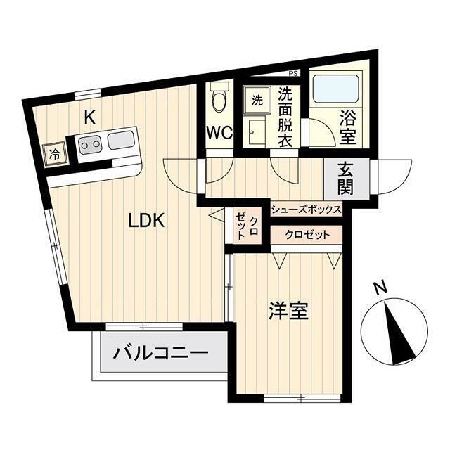 LIVEFLAT戸越(1LDK/4階)の間取り写真