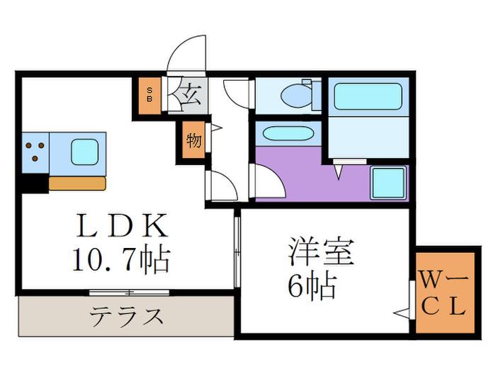 アグレアブル(1LDK/1階)の間取り写真