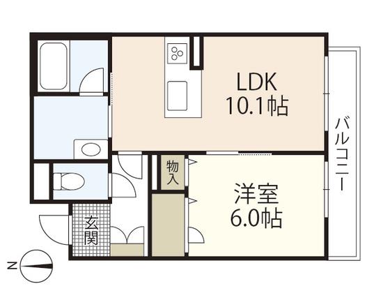 ブリリアントコート(1LDK/1階)の間取り写真