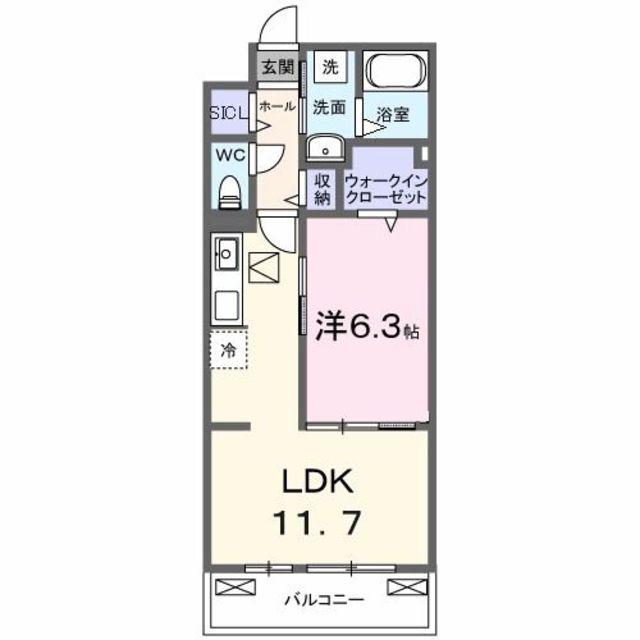 ベル ブライト(1LDK/1階)の間取り写真