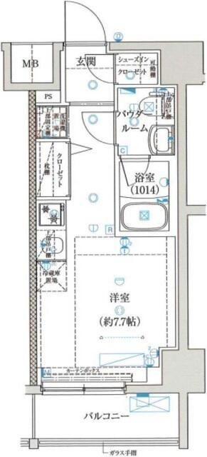 クラリッサ川崎ルーナ(ワンルーム/2階)の間取り写真