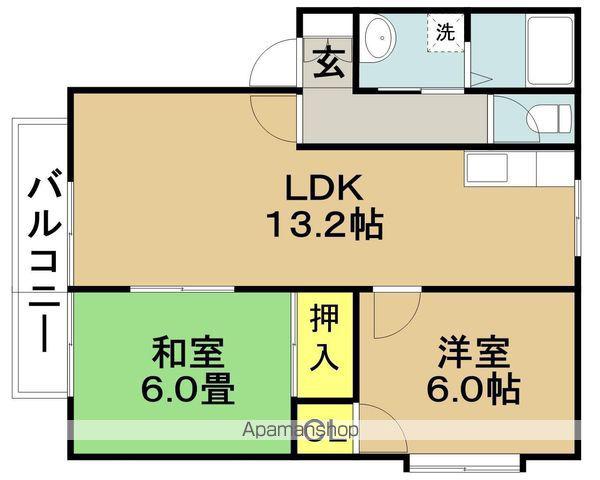 フルーツバスケット(2LDK/2階)の間取り写真