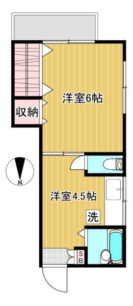 コーポ三起(1K/2階)の間取り写真