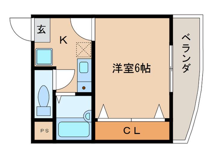 パティオ名駅西(1K/5階)の間取り写真