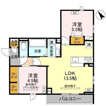 DR駅西本町HELZ(2LDK/2階)の間取り写真
