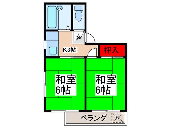 コーポ櫻井(2K/3階)の間取り写真