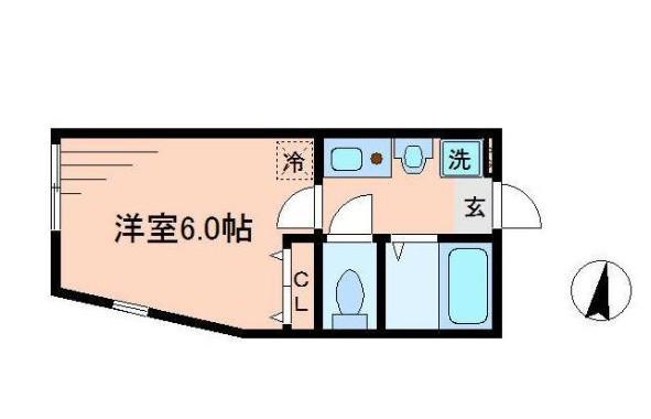 リーヴァレジデンス(1K/1階)の間取り写真