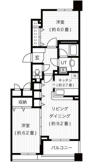 クレストフォルム日本橋人形町(2LDK/4階)の間取り写真