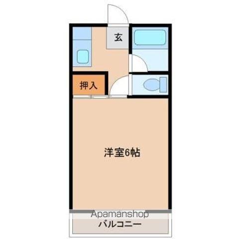 エレメント神宮東II(1K/2階)の間取り写真