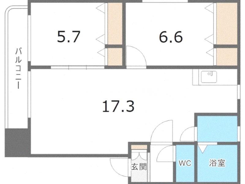 マンションむらかみ12(2LDK/3階)の間取り写真