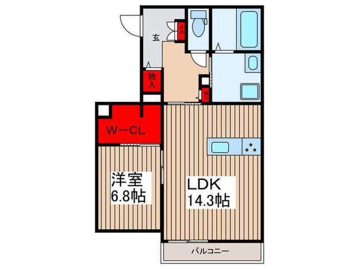 パティオ北浦和(1LDK/2階)の間取り写真