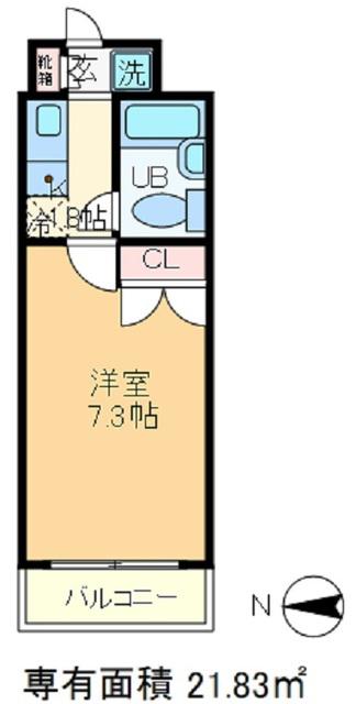 FIORE 西尾久II(1K/7階)の間取り写真