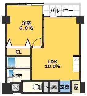 池袋シティハイツ(1LDK/11階)の間取り写真
