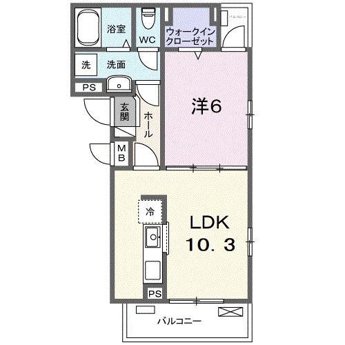 アミーゴIII(1LDK/3階)の間取り写真