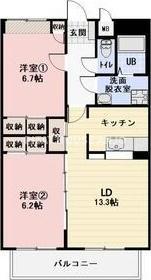 MAISON・DE・CHOCOLAT(2LDK/2階)の間取り写真