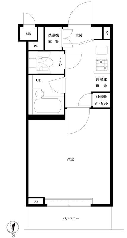 ルーブル大鳥居(1K/3階)の間取り写真