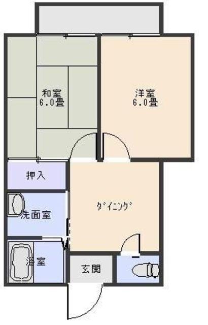 オギオコーポ(2DK/2階)の間取り写真