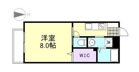 アモリーノC棟(1K/1階)の間取り写真