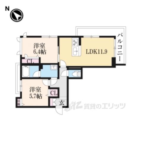 シャーメゾン VISTA(2LDK/3階)の間取り写真
