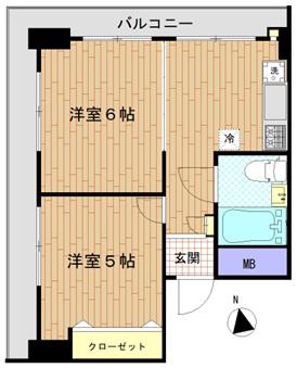 三田シャスターマンション(2K/4階)の間取り写真