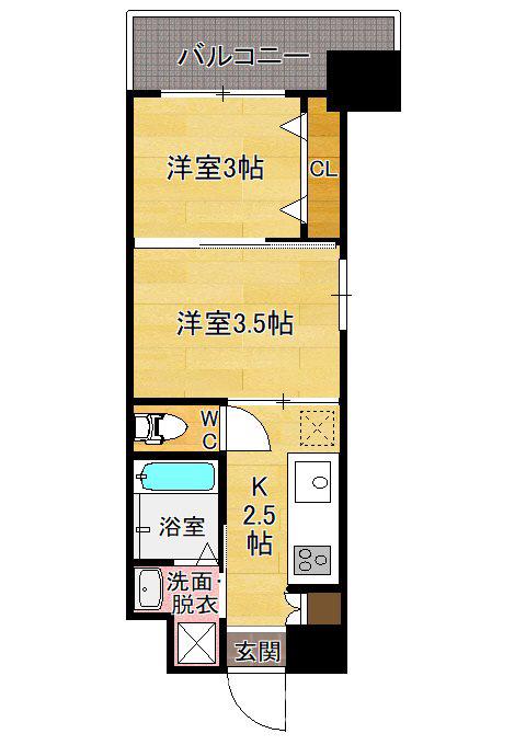 NO.111CLUBORIENTBLD(2K/14階)の間取り写真