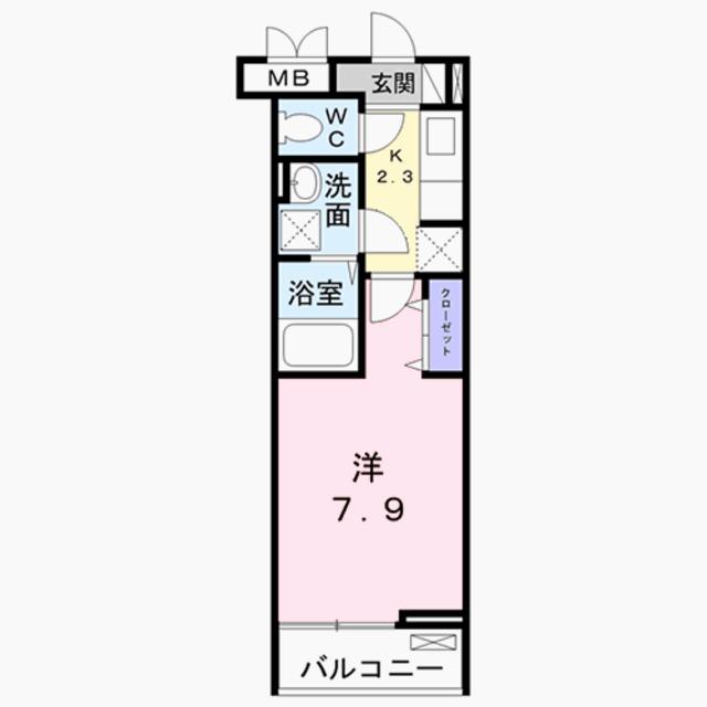 サニープレイス(1K/3階)の間取り写真