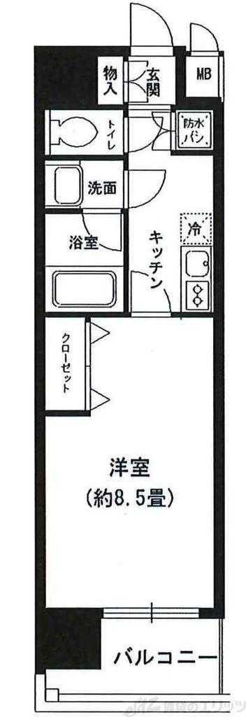カルム千昇II(1K/4階)の間取り写真