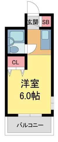 月見山ヒルズ(1K/2階)の間取り写真