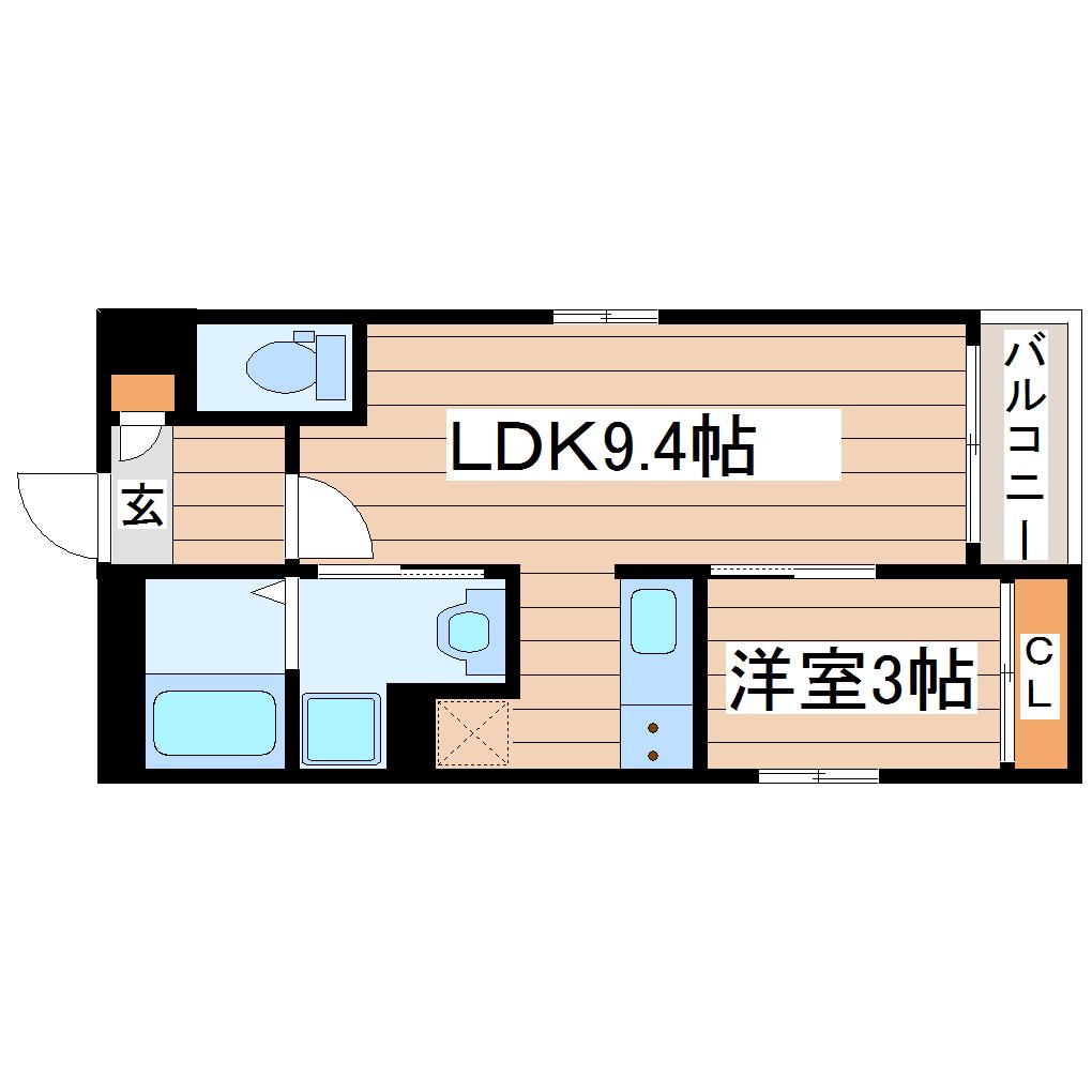 REGALEST仙台薬師堂(1LDK/1階)の間取り写真