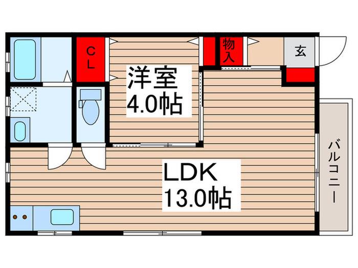 ジェルミースクエアII(1LDK/1階)の間取り写真