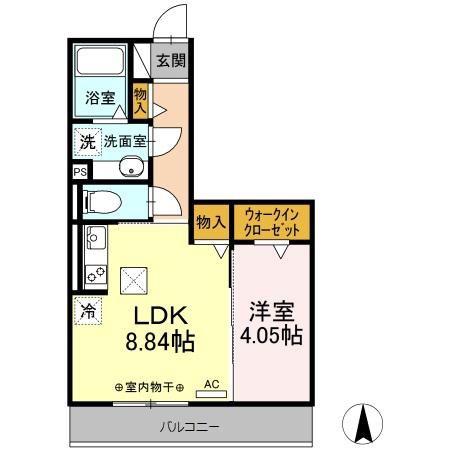 シャルマン・ドミール(1LDK/1階)の間取り写真