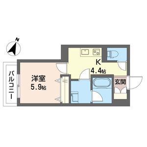 リトルベアー(1K/1階)の間取り写真