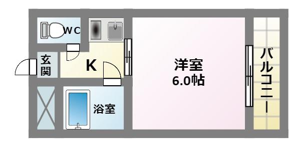 パールハイム駒川(1K/9階)の間取り写真