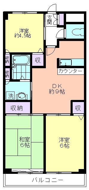 サン・フォーレスト(3DK/2階)の間取り写真