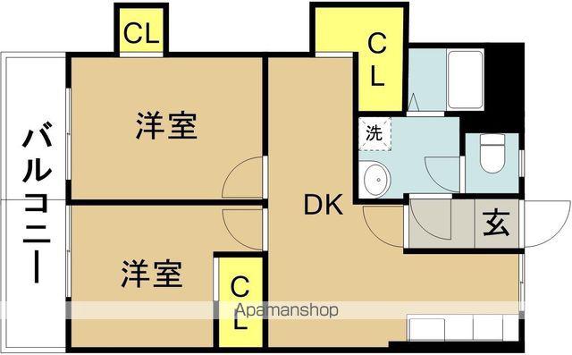 サンエスビル(2DK/3階)の間取り写真
