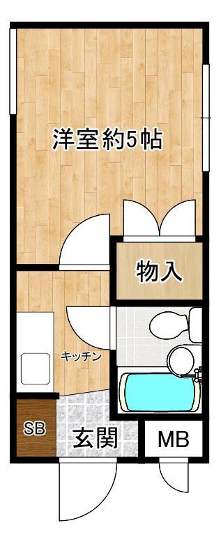 シティライフ八幡(1K/1階)の間取り写真