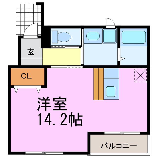ラピスアイ(ワンルーム/1階)の間取り写真