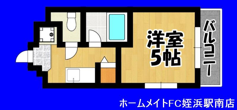 ルピエ昭代(1K/5階)の間取り写真