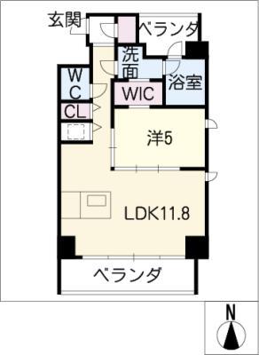 IZ RESIDENCE(1LDK/7階)の間取り写真