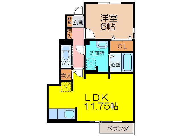 サワディー ファン バーン(1LDK/1階)の間取り写真
