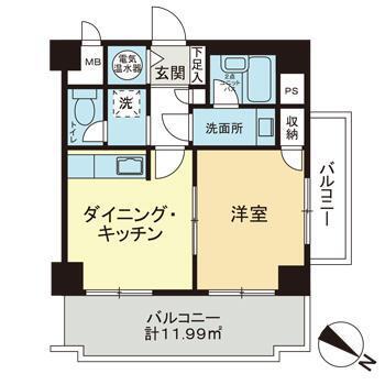 ライオンズプラザお茶の水(1DK/11階)の間取り写真