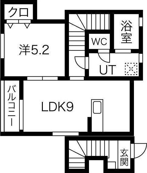 ボナール(1LDK/2階)の間取り写真