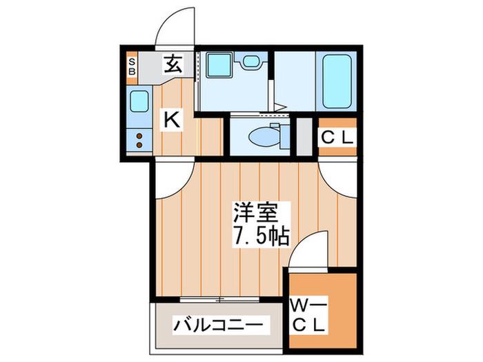 GOODRIVER寝屋川北大利町(1K/2階)の間取り写真