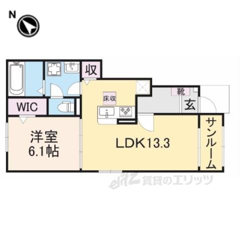 ファミリエ(1LDK/1階)の間取り写真