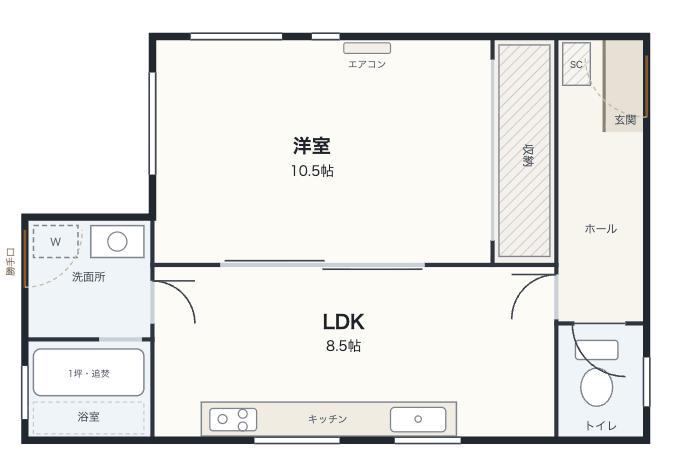 三島駿東郡清水町戸建て(1LDK/1階)の間取り写真