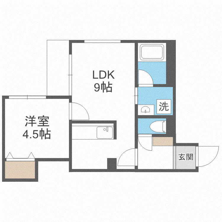 ル・ファール元町グランデ(1LDK/1階)の間取り写真