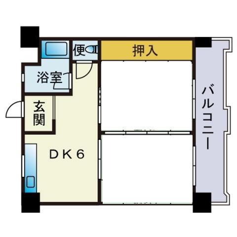 第一佐田ビル(2DK/4階)の間取り写真