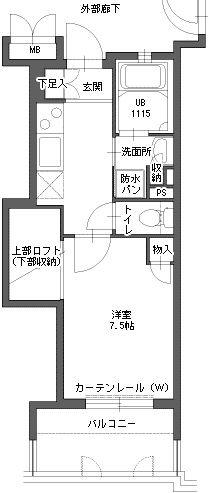 アクタス博多Vタワー3番館(1K/4階)の間取り写真