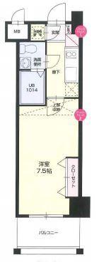 NO.67 BENEFIT 21 博多(1K/9階)の間取り写真