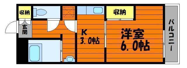 匠コーポラス I(1DK/3階)の間取り写真